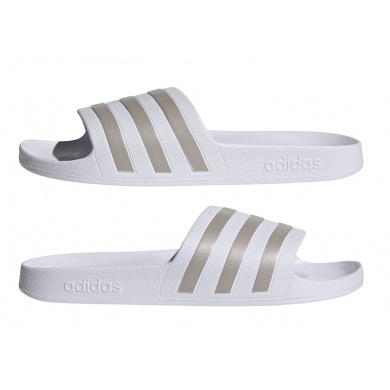 adidas Klapki Adilette Aqua 3-Pasy (Cloudfoam wkładka, formowany pasek EVA) biały/platinum - 1 para